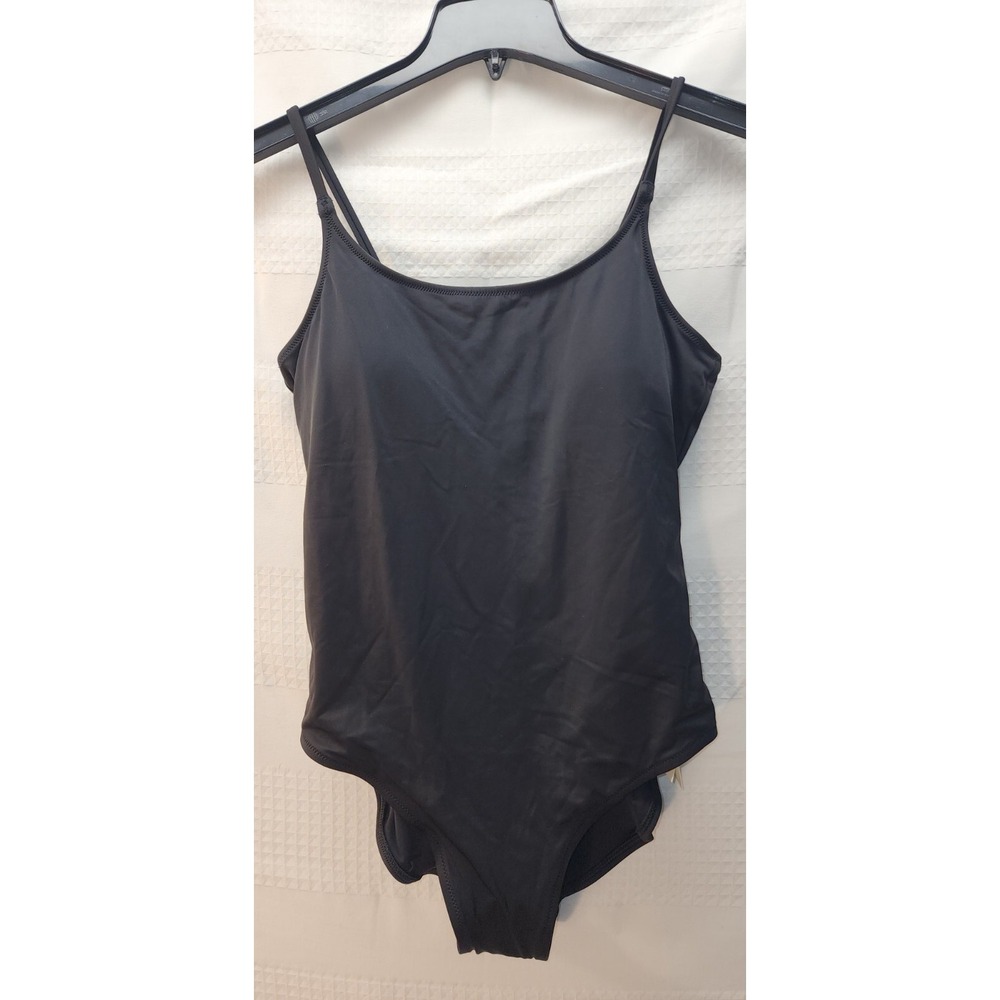 Amazon Essentials Womens Black One Piece Swimsuit Padded UPF 50+ Med
